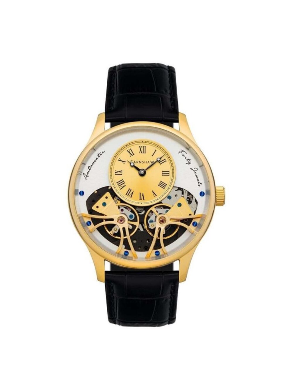 NWT Thomas Earnshaw Scientists Faraday Double Barrel Gold-tone Dial Men's Watch